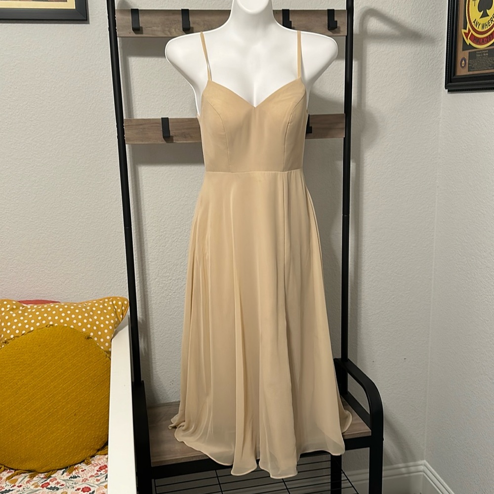 Azazie Champagne Junior Bridesmaid Dress